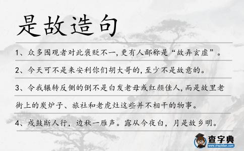 是故造句