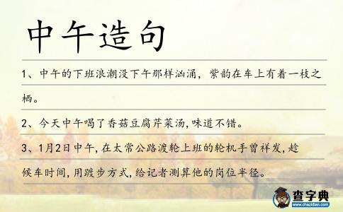 中午造句