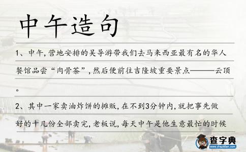 中午造句