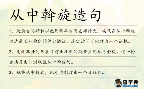 從中斡旋造句