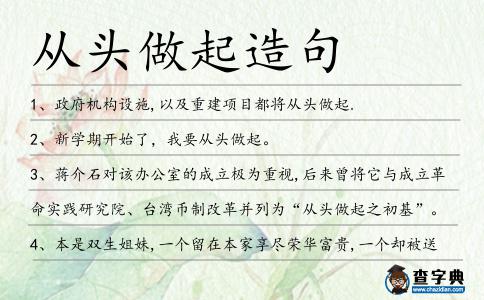 從頭做起造句