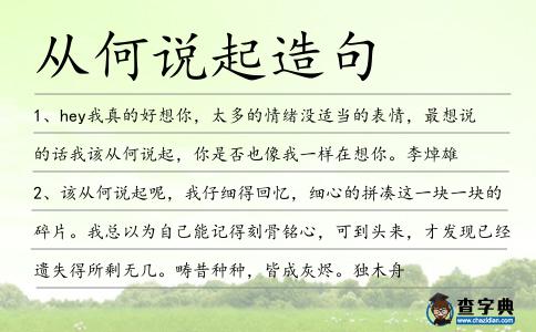 從何說起造句