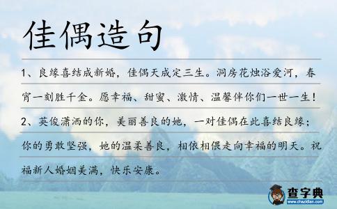 佳偶造句