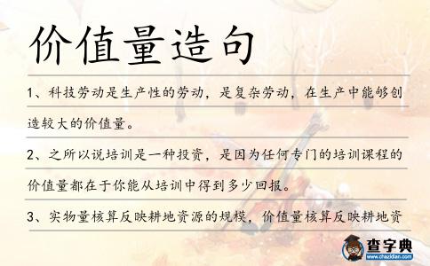 價值量造句