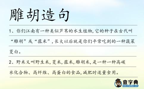 雕胡造句