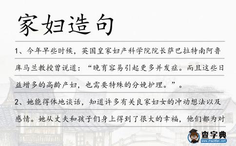 家婦造句
