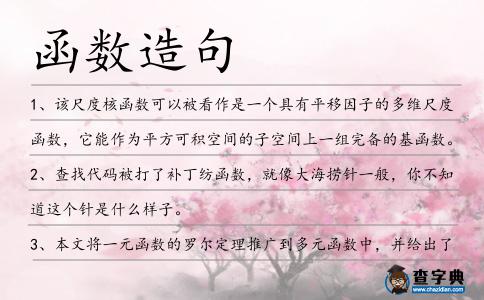 函數(shù)造句