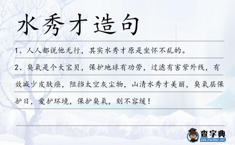 水秀才造句