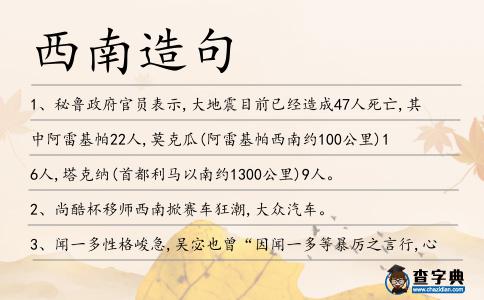 西南造句