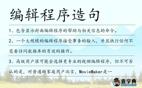 編輯程序造句
