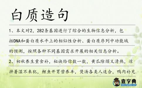白質(zhì)造句