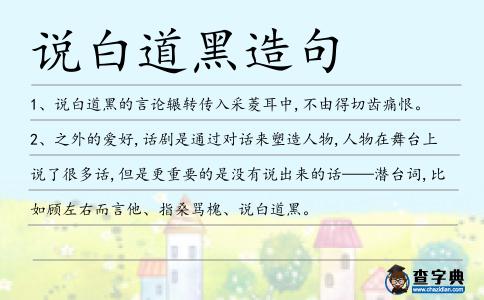 說白道黑造句