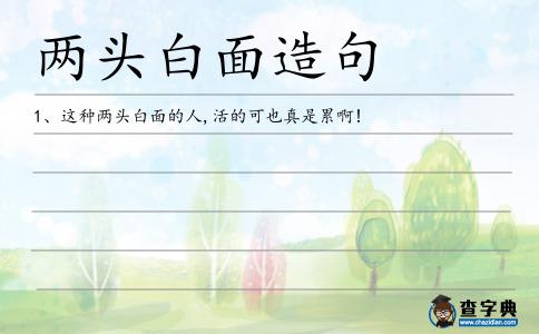 兩頭白面造句