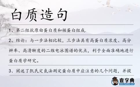 白質造句