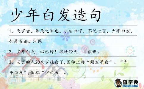 少年白發造句