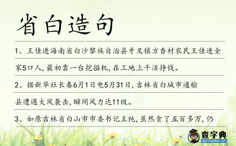 省白造句