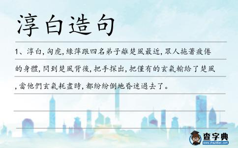 淳白造句