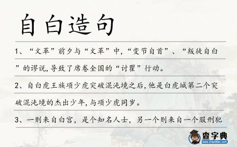 自白造句