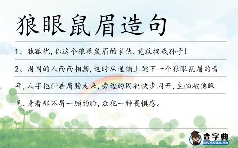 狼眼鼠眉造句