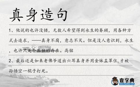 真身造句