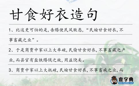 甘食好衣造句