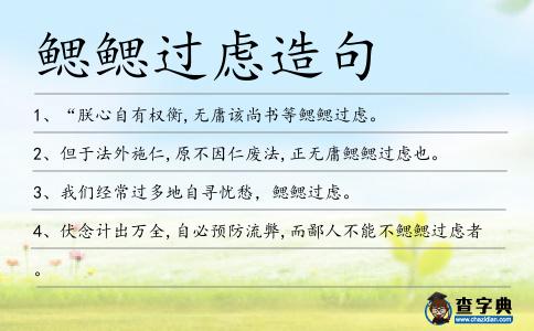 鰓鰓過慮造句