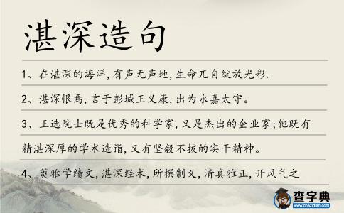 湛深造句