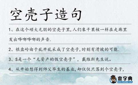 空殼子造句