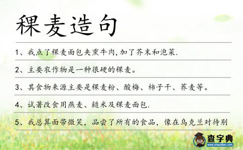 稞麥造句