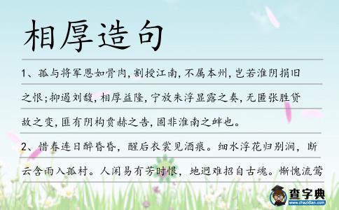 相厚造句