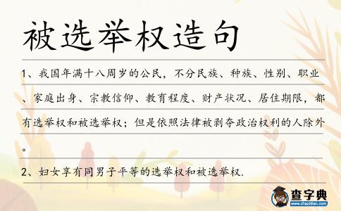 被選舉權造句