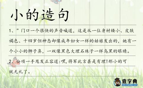 小的造句