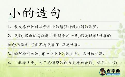 小的造句