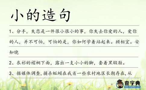 小的造句