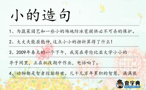 小的造句