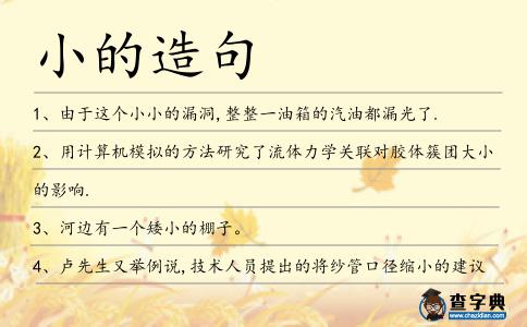 小的造句