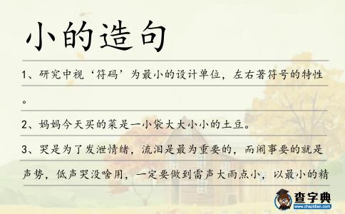 小的造句