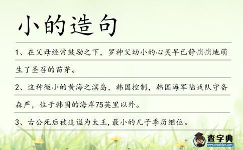 小的造句
