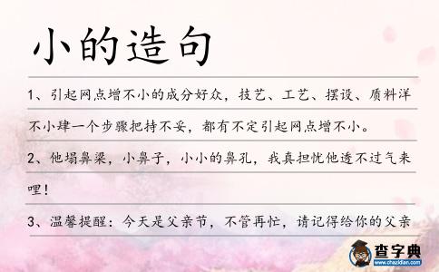 小的造句