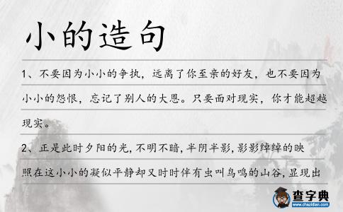 小的造句