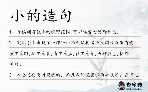 小的造句