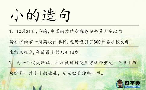 小的造句
