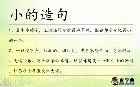 小的造句