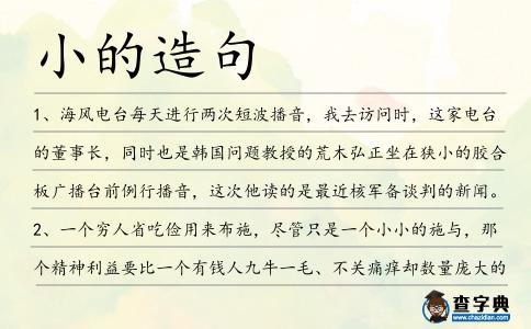 小的造句