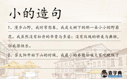 小的造句