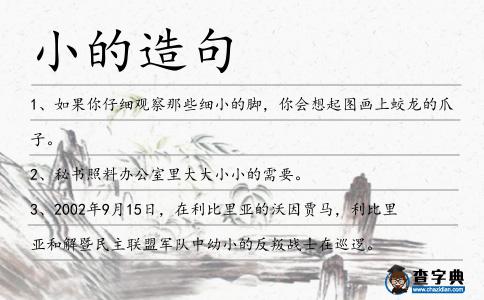 小的造句
