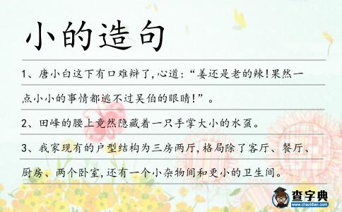 小的造句