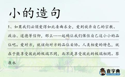 小的造句
