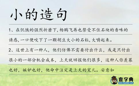 小的造句