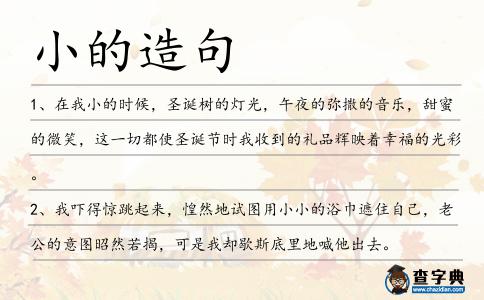 小的造句